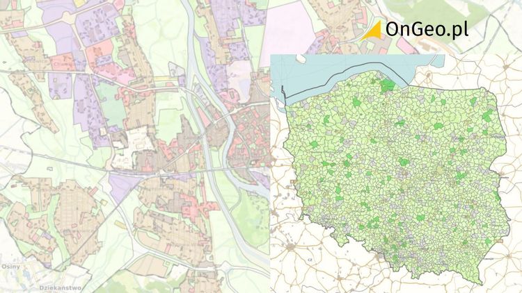 Mapa Polski prezentująca liczbę gmin, które opublikowały projekt planu ogólnego