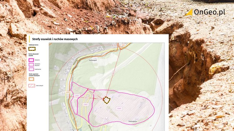 Fragment Raportu o Terenie ze strefami osuwisk
