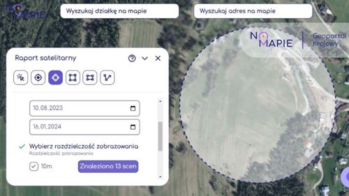 Nieruchomość Zdjęcia satelitarne działki - nowość w Geoportalu Na Mapie